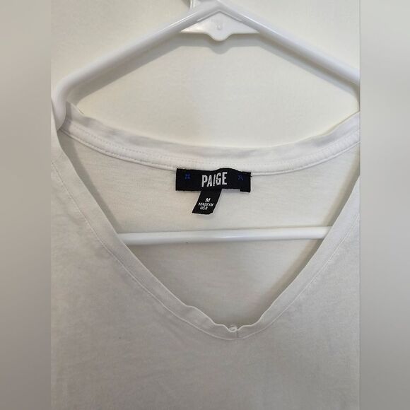 Mens Paige White V Neck Tee Shirt Medium - Picture 2 of 5